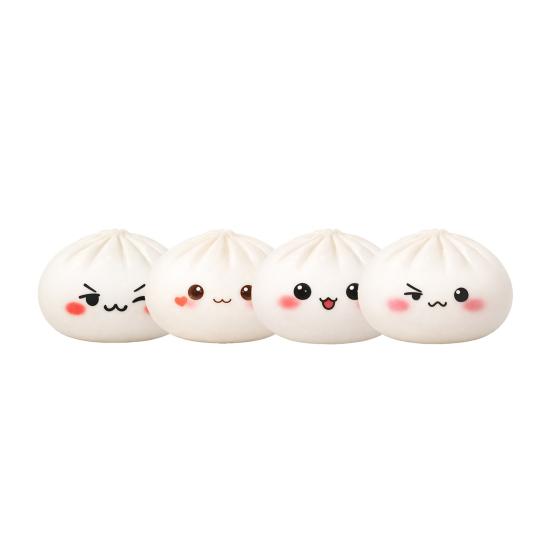 Cartoon Expression Steamed Bun Toy Stress Relief Dumpling Squeeze Sensory Toy Stress Ball Simulated Dough Ball Fidget Toy