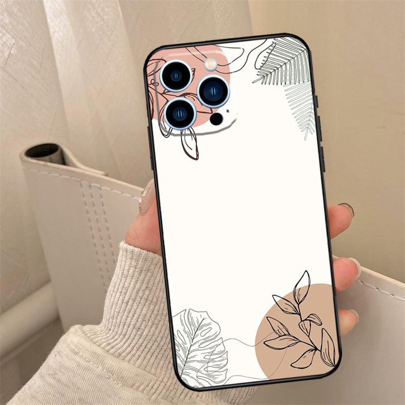 Abstract Plants Phone Case For iPhone 17 16 15 14 13 12 11 Pro Max mini 15 16 Plus 16e 17 Air Cover Coque