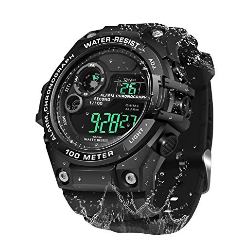 

Men s Multi-Function Watch with 10 ATM Water Resistance, Ideal for Swimming, Diving, and Surfing, with Alarm, Calendar, Stopwatch, Dual Time, and 12-