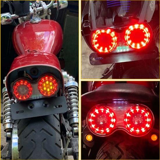 Motocycle Taillight Integrate LED Brake Turn Signal Lamp Plate w/License Bracket