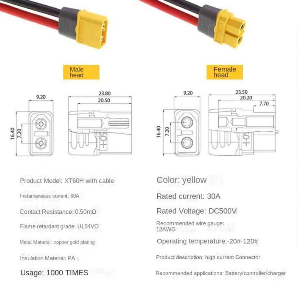 Silicone XT60 Cable Connector with Sheath Cover Wire Adapter RC Lipo Battery FPV Drone