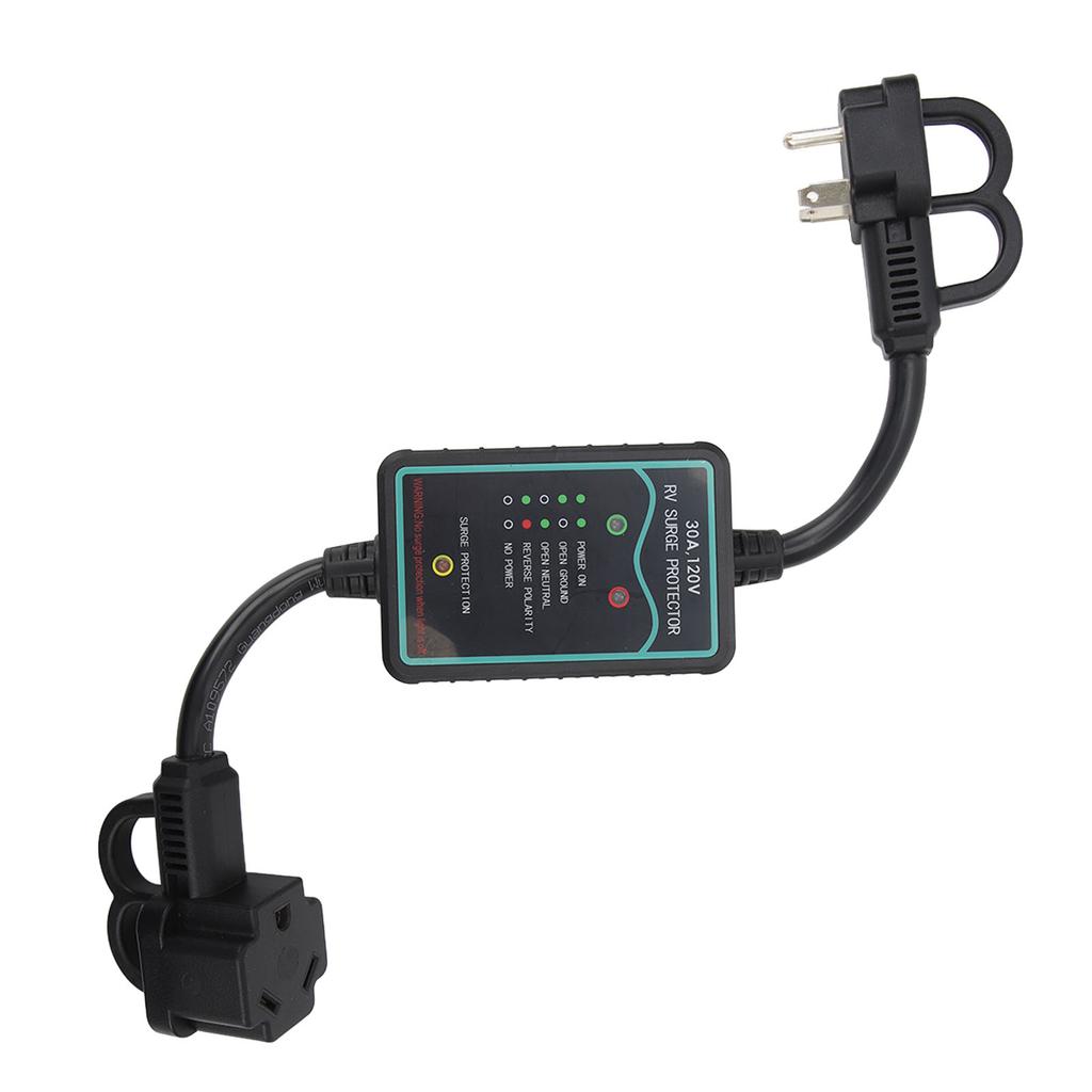 30A 120V RV Surge Protector 2100J Weatherproof Heat Insulation Circuit Analyzer Guard Device for Cam