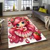 1pc Strawberry Princess5 Design Area Rug - Non-Slip, Soft & Cozy Floor Mat for Living Room, Bedroom, Office - Indoor/Outdoor Decorative Carpet