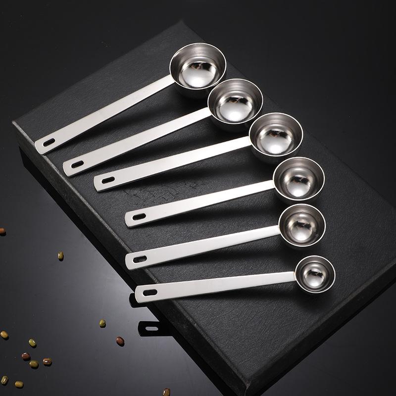 Sada nerezových odměrek: 5 ml a 10 ml na kávu, mléko, prášek, koktejly, pečení a ovoce.