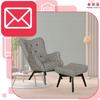Scandinavian Armchair Luna Print with Footrest Pouffe Family Meble Houndstooth Black