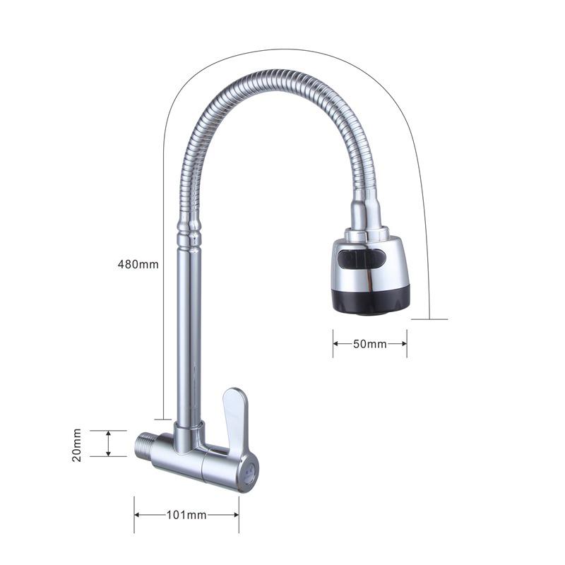 Rubinetto da parete in acciaio inossidabile 304 per cucina e lavabo, solo acqua fredda
