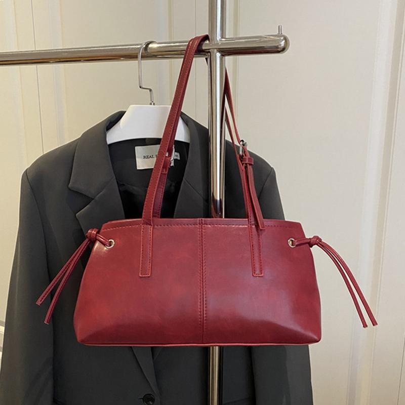 

Yogodlns Универсальная квадратная сумка из мягкой искусственной кожи, винтажная женская сумка через плечо, классический роскошный дизайн, кошелек-тоут на молнии 31x12x16.5cm красный