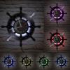 Anchor Ship Navy Compass Vinyl Record Wall Clock Retro Home Wall Decoration Navigation Ship Rudder Art Wall Clock Sailor Gift