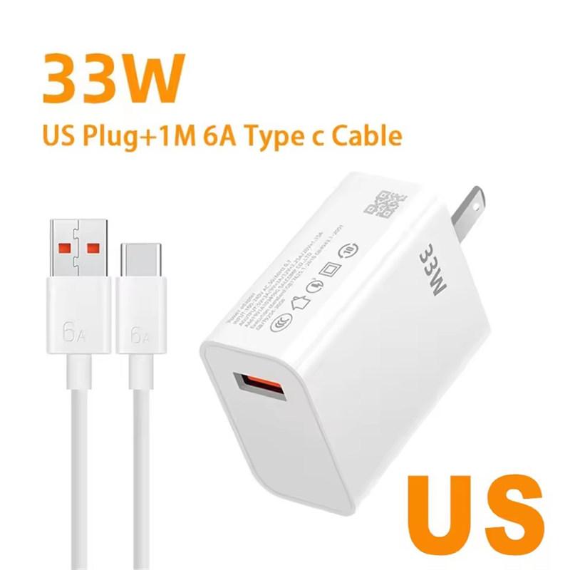 

33W Turbo Charge Супер Быстрая Зарядка EU/US Адаптер Для Mi 11 10 Lite 5G Poco X3 M4 Pro Redmi Poco Смартфон US Charger And Cable
