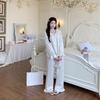 Ice Silk Pajamas for Women 1011 New Palace Style Long Sleeve and Long Pants Homewear Set Korean Sweet Style Loose Fit