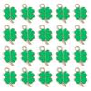 20pcs Four-Leaf Jewelry Making Charms, Assorted Green Charm Pendant Plated Enamel Charm Pendant For Earring Necklace Bracelet