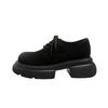 Scarpe piccole in pelle con plateau retrò da donna marroni nuove versatili scarpe da donna stile britannico allacciate scarpe a testa larga scarpe basse