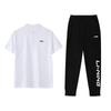 Li Ning Plain Lightweight Comfortable Casual Sports Suit Men Sets White Black YPLU073-1+YYKU181-1