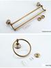 European Antique Brass Double Towel Bar & Shelf Set