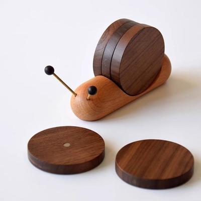 Cartoon Snail Coaster Set - Creative Heat Resistant Cup Pad for Tea and Coffee Mugs, Fun Stress Relief Desk Decor