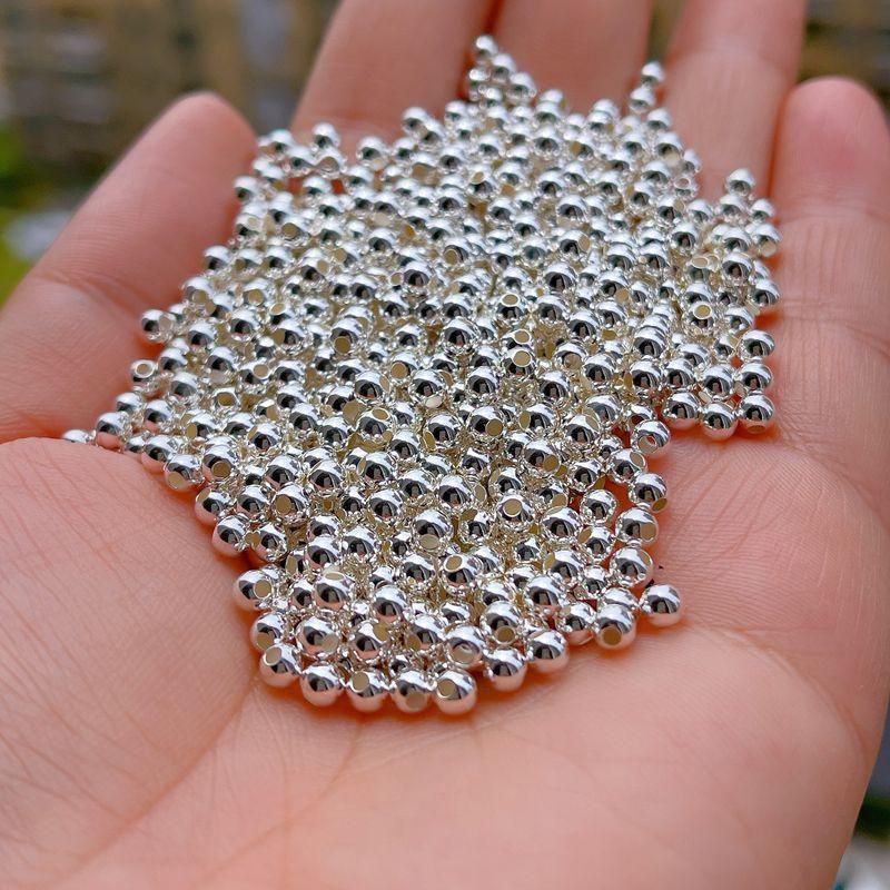 

New S925 Sterling Silver Scattered Beads Original Single Bead DIY Bracelet Necklace Beads Accessories Beaded Weave Bracelet Jewelry Color Retention 7mm small hole one