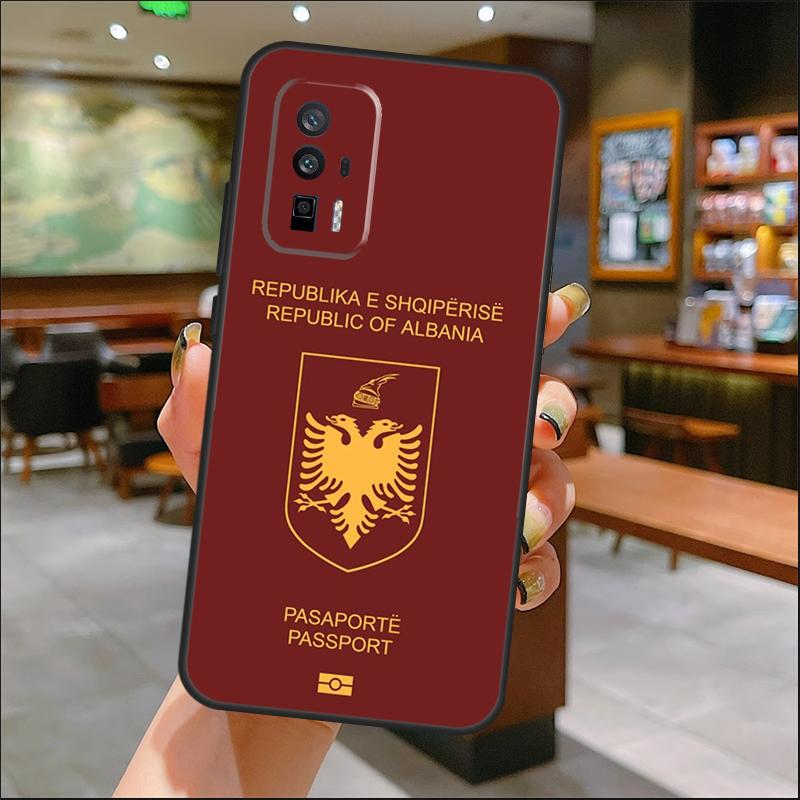 Albania Passport Case For Xiaomi 14 Ultra 15 13 11T 12T 13T 14T Pro POCO X7 Pro X3 X5 X6 M6 F5 F6 Pro Cover