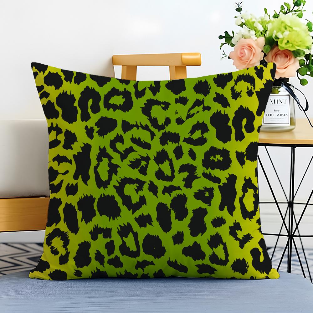 Pattern Trendy Leopard Print Texture Cushion Cover Washable Linen Pillowcase Soft For Sofa Bed Cozy Home Room Decor