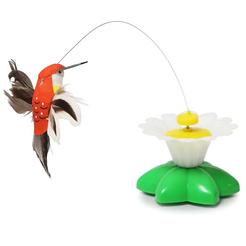 Cat, self-hi electric bird toy cat teaser rotating cat automatic flying hummingbird butterfly cat simulation