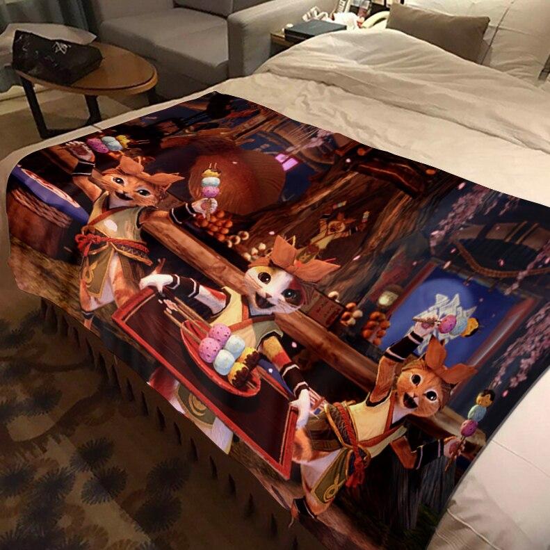 Monster Hunter Game Throw Blanket Bedspread Bed Plaid Rug Bed Covers Sofa Blanket Plaid Blanket Thermal Children'S Blankets