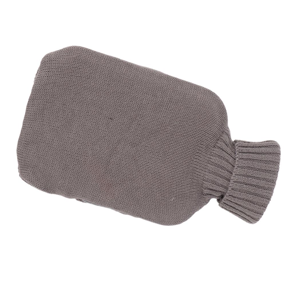Classic Hot Water Bottle with Knitted Cover Handy Soft Hand Feet Warm Water Bag for Winter 2L Grey