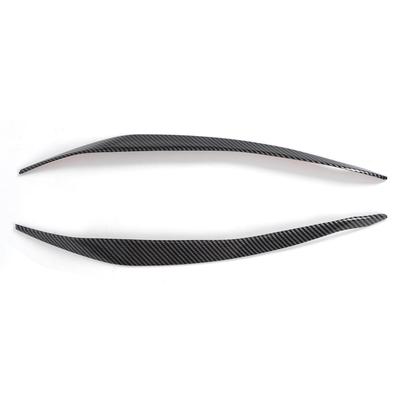 Front Headlight Eyebrow Cover ABS Black Front Headlight Lamp Eyebrow Cover Trim for 5 Series F10 LCI 2014 To 2016