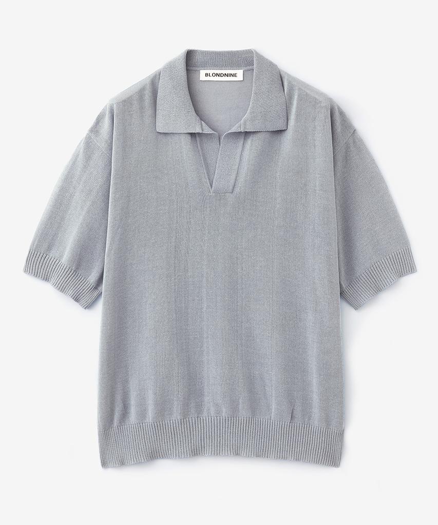 BLOND9 Cool Essential Open Collar Short Sleeve Knit (5 Colors)