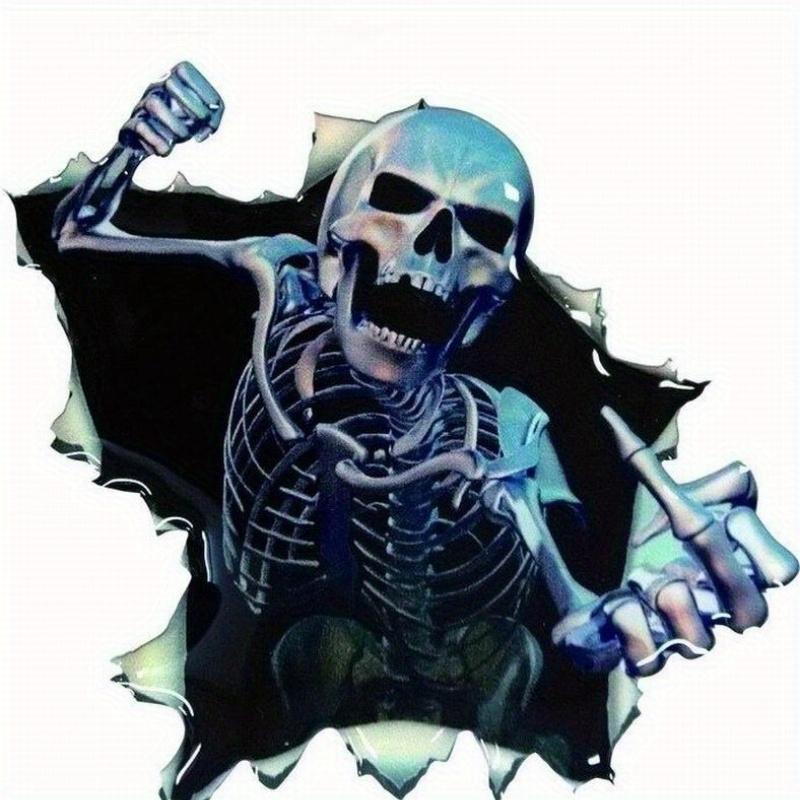 Car Vinyl Skull Skeleton Stickers Truck Window Wrap Decals Motorcycle Funny Sticker Car Styling Human Skeleton Badge