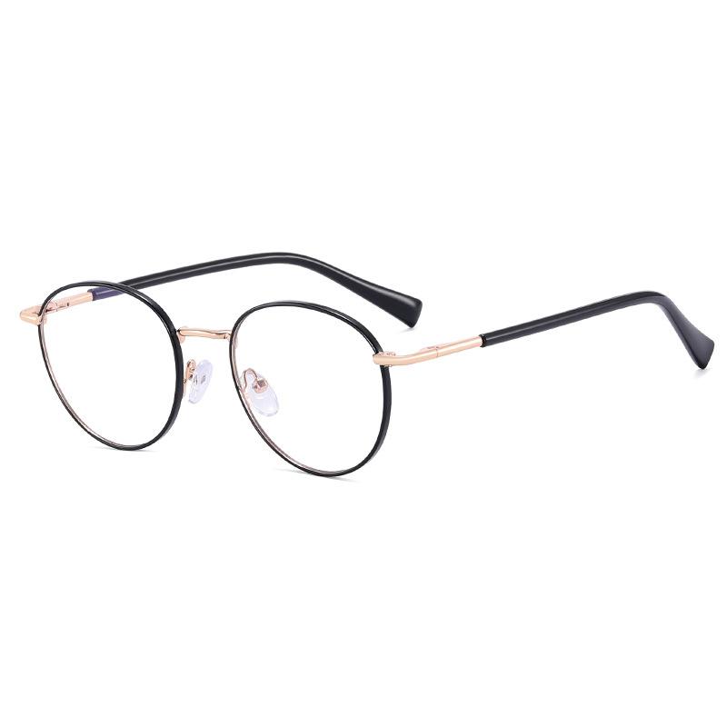 New Metal Frame Small Oval Myopia Glasses Luxury Designer Clear Anti Radiation Filter Medical Prescription Glasses Diopter 0