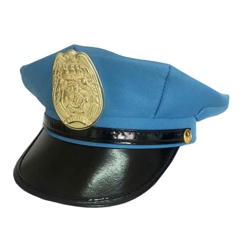 Chapeau de police Cosplay de personnage d'anime, uniforme de policière adulte noir et sexy, accessoires d'Halloween, chapeau octogonal à sommet plat.
