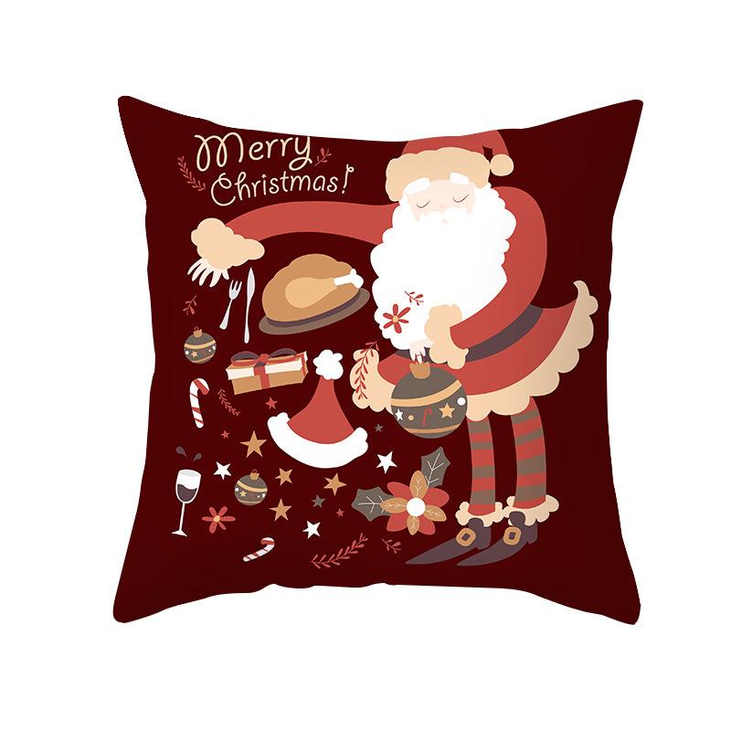 Nordic Christmas Throw Pillow Covers Simple Design Digital Printing Short Plush For Car Sofa Office Cushion Cover Home Goods