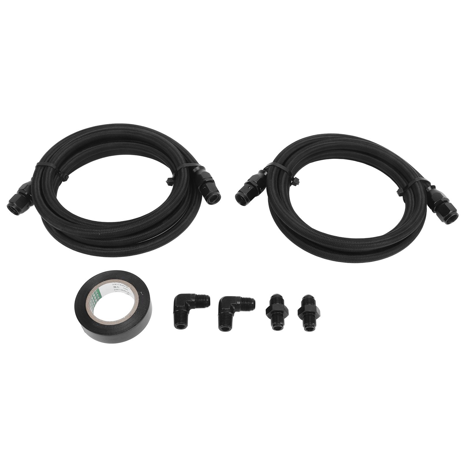 

Линии охладителя трансмиссии, комплект шлангов охладителя коробки передач, черная анодированная поверхность, разрыв 10000 фунтов на квадратный дюйм