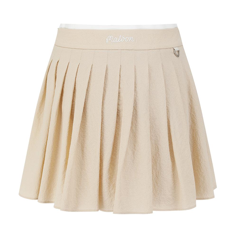 MALBON GOLF Summer Lightweight Pleated Skirt Beige (Woman)
