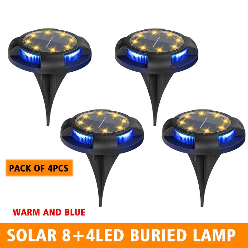 Pack 48 Solar Power Disk Light Outdoor Garden Solar Underground Light Deck Light Spotlight Buried Led Lamp Garden Decoration