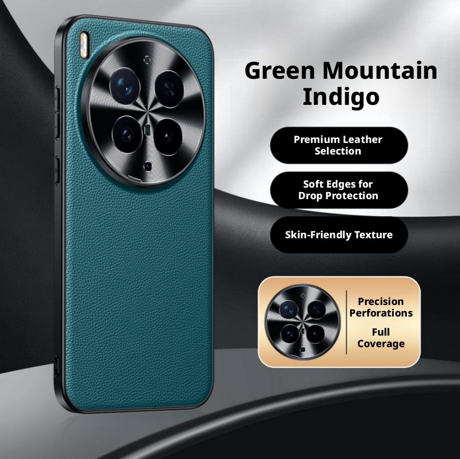 For Vivo x300S and X300 Ultra Litch Style Genuine Leather Case CD Pattern Full Camera Lens Protection Matte Soft TPU Cover