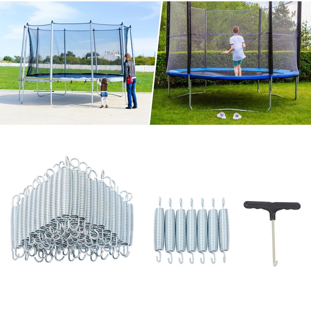 72PCS 13.5cm Steel Trampoline Spring,Silver Trampoline Springs Replacement Outer Diameter 2.8cm for Trampoline Maintenance