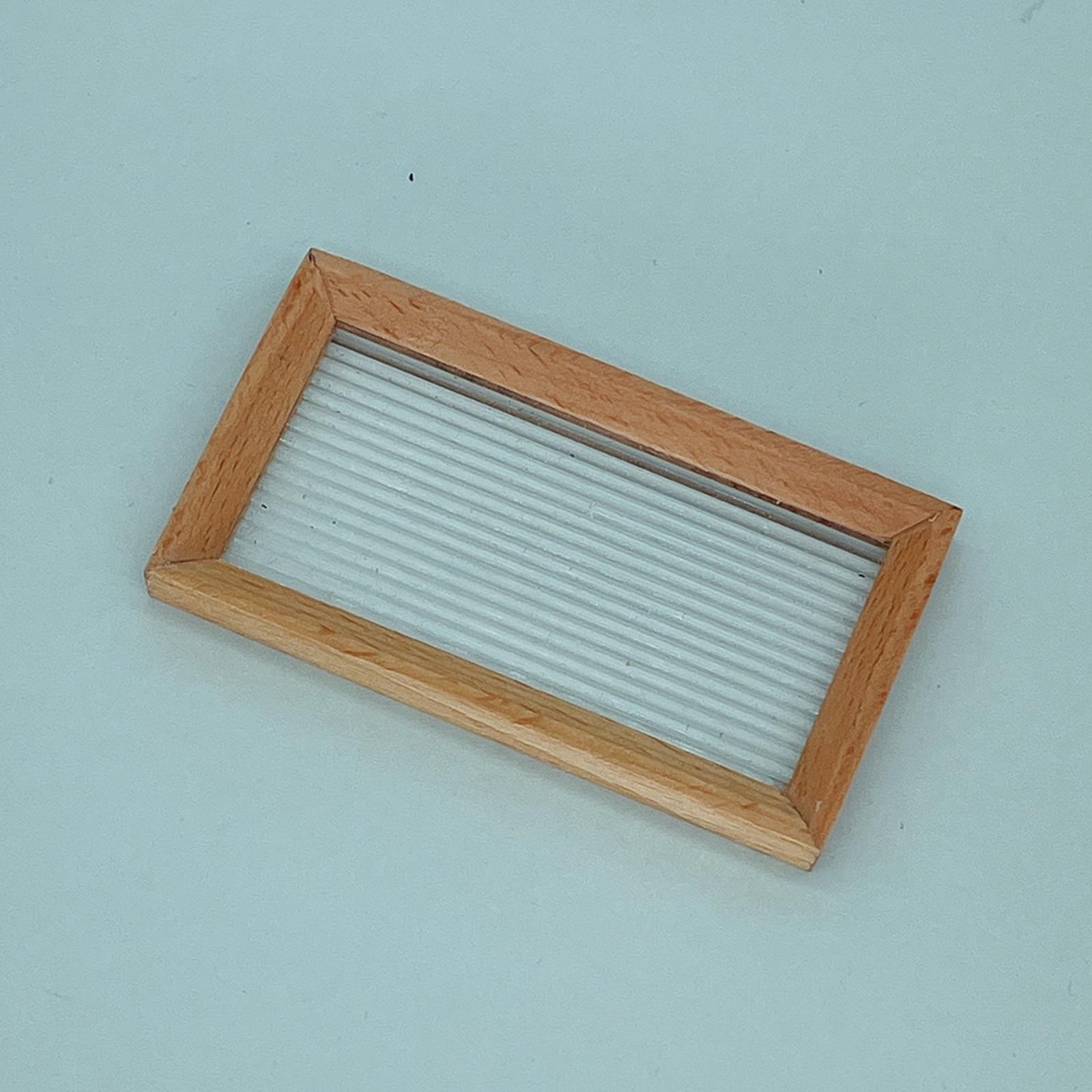 

Dollhouse Miniature Acrylic Tray Miniature Wooden Board Mini Dessert Bread Cake Tray for Gift