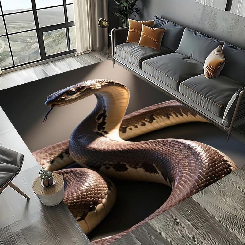 Living Room Sofa Kitchen Entrance Doormat Large Area Rugs 3D Printing Animal Snake Pattern Carpet Non Slip Balcony Floor Mat