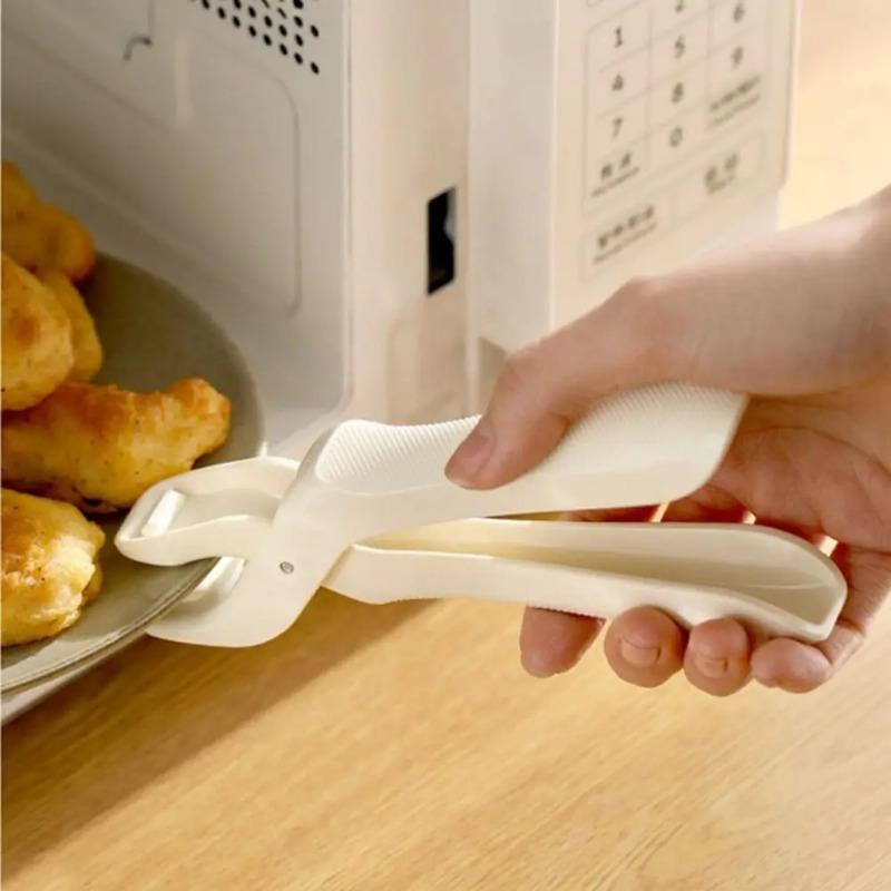 Silicone Non-Slip Anti-Scalding Bowl Clip with Metal Hinge Ergonomic Handle Heat-Resistant  Kitchen Tongs for  Secure  Grip