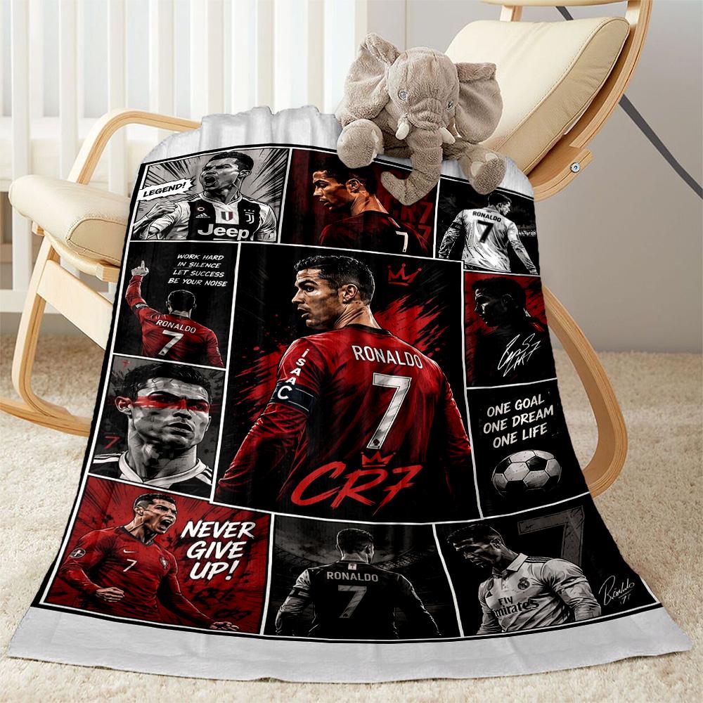 Ronaldo's Legendary Journey Blanket Soft Warm Cozy Suitable for Sofa Seaside Livingroom for All Occasions Playful Design Gifts For Family Or Friends