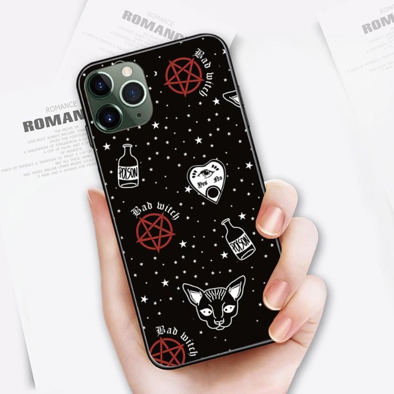 Witches Moon Tarot Čarodějnický obal na telefon pro iPhone 14 13 12 11 XS X 8 7 6 Plus Mini Pro Max SE 2022 Měkký černý kryt na telefon