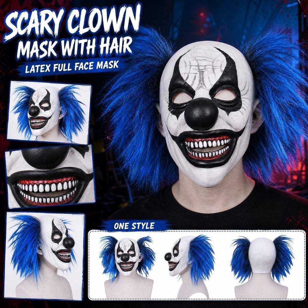 Fuldmaske Skræmmende med og Paryk til Halloween Kostumefest