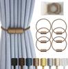 Magnetic Curtain Tiebacks 2 Pack Black Curtain Rope Tieback Curtain Holders for Drapes Modern Tie Backs Decorative Curtain Holdbacks