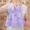 Girls Summer Pink Sweet Cat Cartoon Peter Pan Collar Polo Princess Dress Cute Casual Sundress For Kids