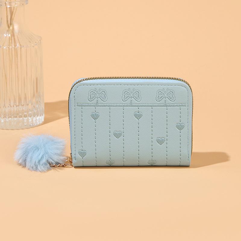 

Wallet women s fashion summer and autumn new personalized hairball hand change bag синий