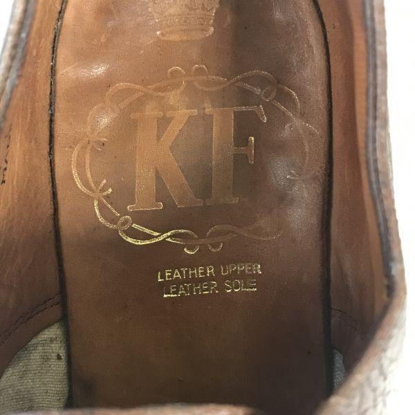 England Vintage KF Goodyear Pebbled Leather Plain Toe Dress Shoes 7 25.5cm Brown(USED)