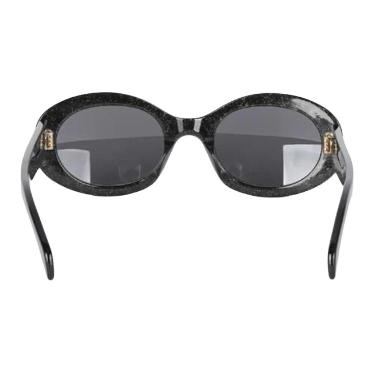 Celine Personality Design Oval Sunglasses Unisex Sunglasses Black 4S194CPLB38LX