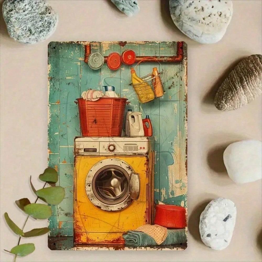 Vintage Laundry Metal Wall Decor Sign