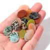 5pcs 13x18mm Oval Natural Cabochon Stone Flat Round Colorful Spacers For Earrings/Pendant DIY Jewelry Making Accessories