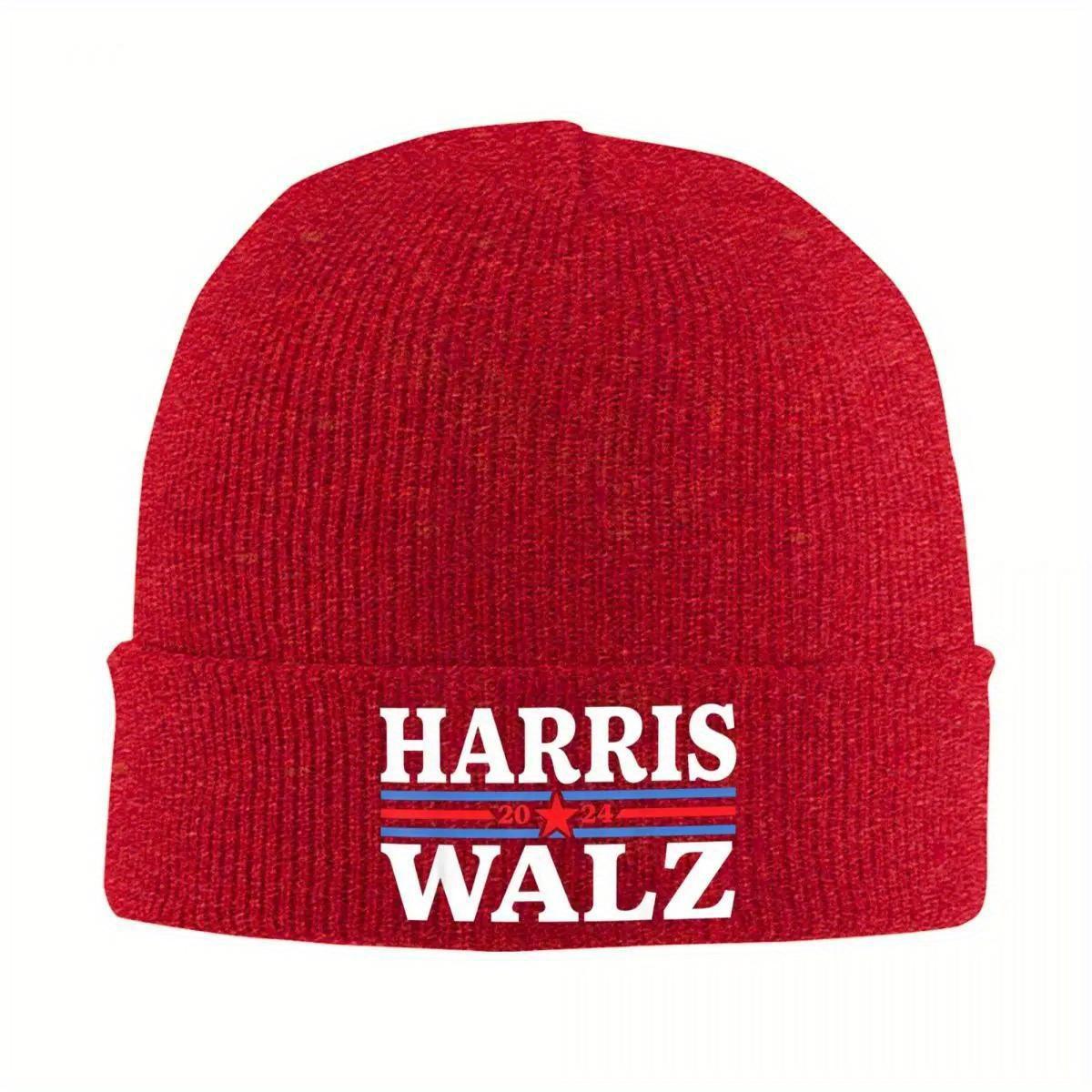 

Harris Walz 2024 Election Knitted Caps for WoUnisex Unisex Beanies Autumn Winter Casual Hat Acrylic Kamala Harris Tim Waltz Warm Caps